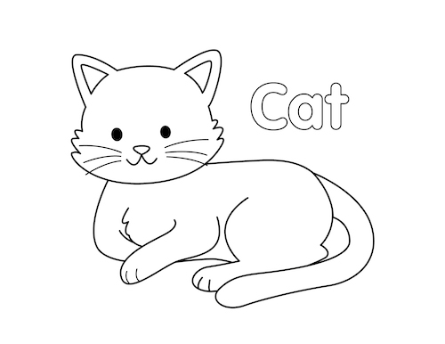 Cat Coloring Page - from LittleBeeFamily.com