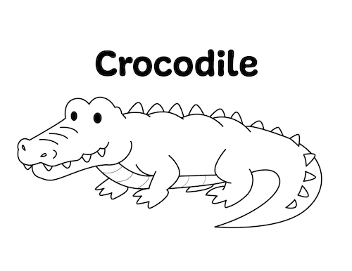 Zoo Animal Coloring Pages - Crocodile