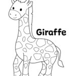 Zoo Animal Giraffe Coloring Page