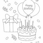 Happy Birthday Balloons Coloring Page