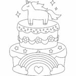 Happy Birthday Unicorn Coloring Page