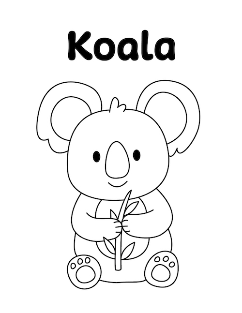 Zoo Animal - Koala Coloring Page