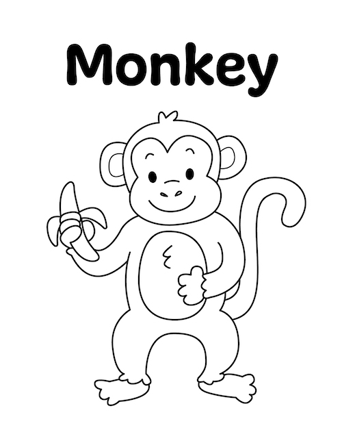 Monkey Coloring Pages Printable
