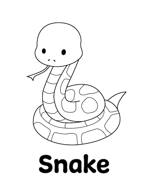 Snake Coloring Page Little Bee Family