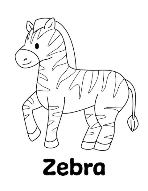 Zebra Coloring Page - Little Bee Family