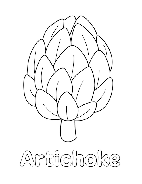 artichoke coloring page