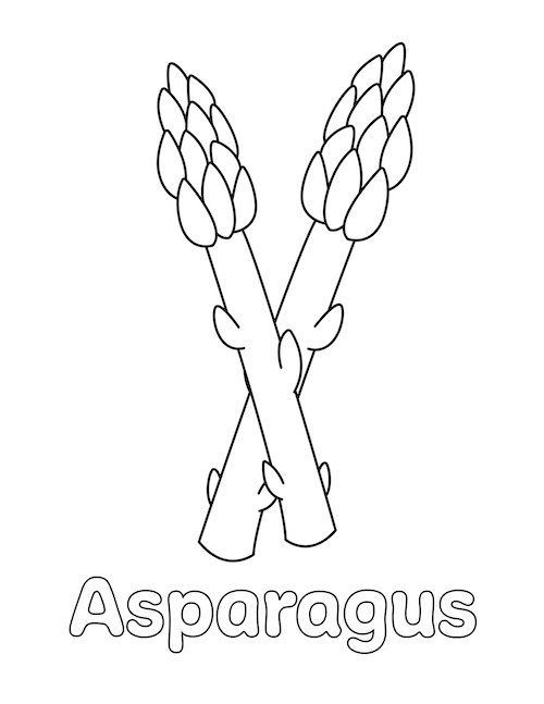 asparagus coloring page