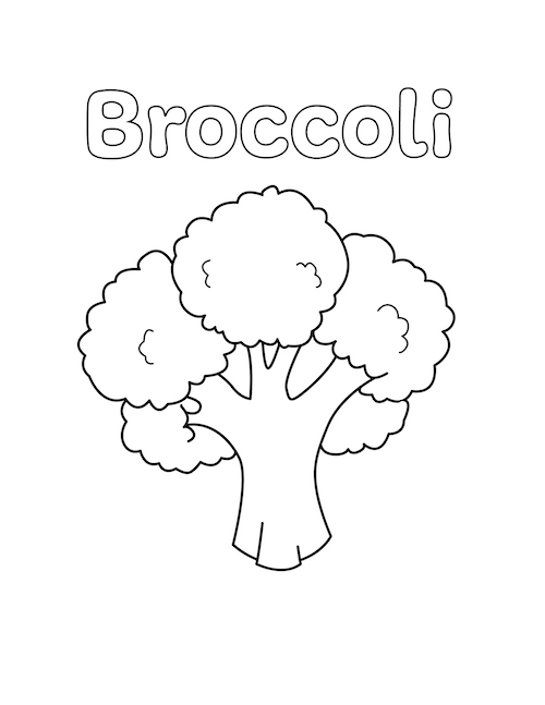 broccoli coloring page