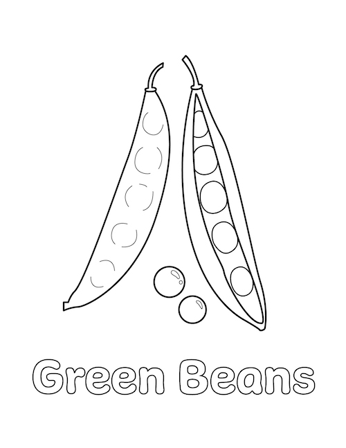 green beans coloring page 