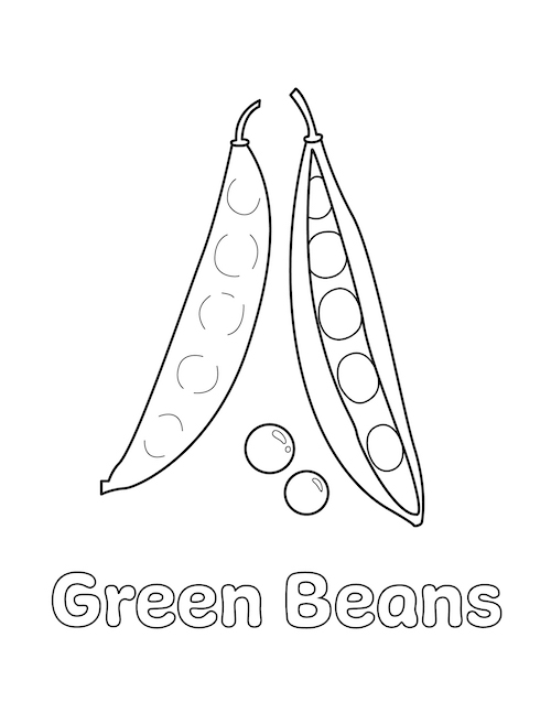 Green Beans Coloring Page Little Bee Family