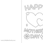 happy mothers day card coloring sheet