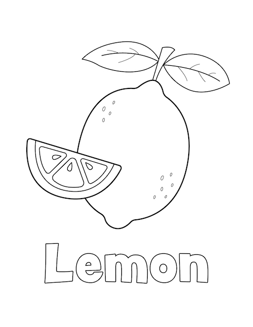 lemon coloring page