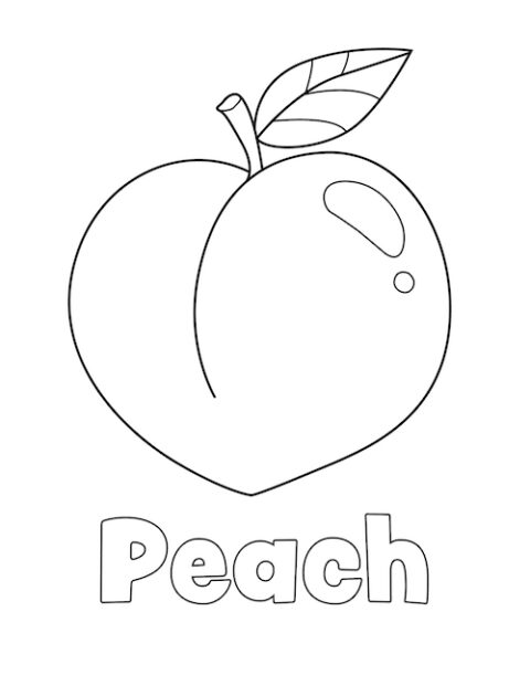 Peach Coloring Page - Little Bee Family