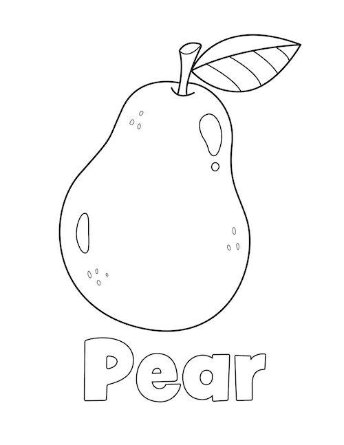 pear coloring page 