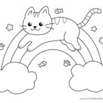 Rainbow cat coloring page