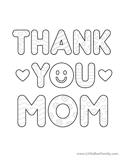 thank you mom coloring page