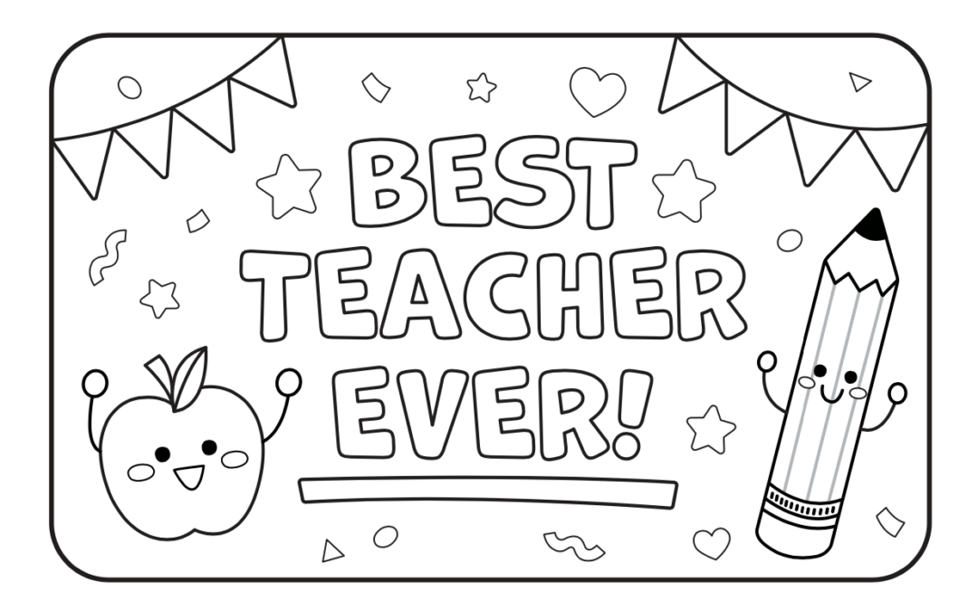 Best Teacher Ever Coloring Page