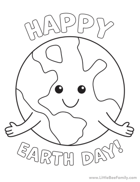 Earth Day Coloring Pages - Little Bee Family
