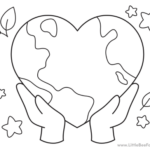 Earth Day Heart Coloring Page