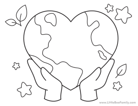 Earth Day Coloring Pages - Little Bee Family