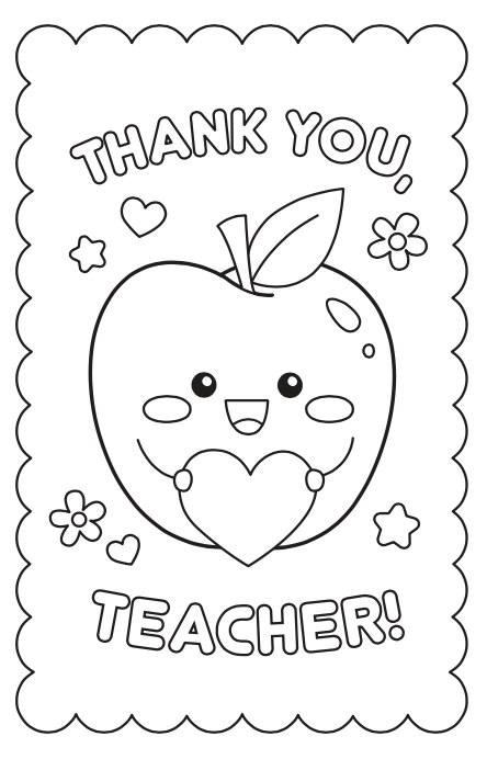 Thank You Teacher! Printable Coloring Page