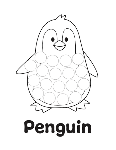 Penguin Dot Marker Printable - Little Bee Family