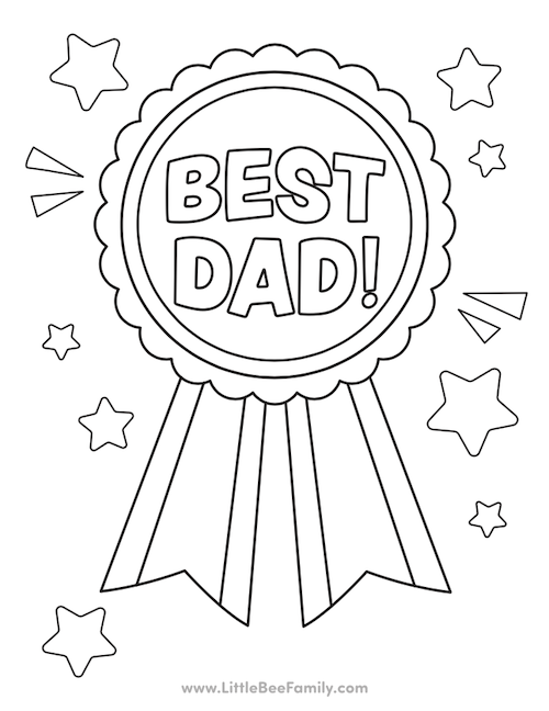 Best Dad Award Coloring Page
