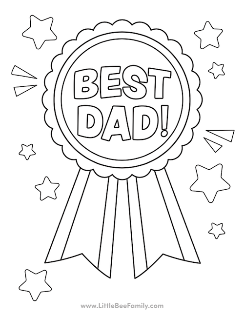 Father's Day Coloring Pages Little Bee Family