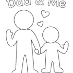 Dad and Me Coloring Page