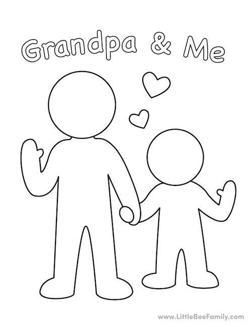 grandpa and me coloring page