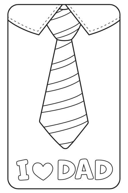 Father’s Day Necktie Coloring Card