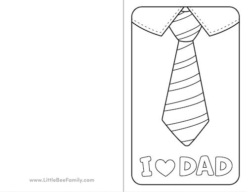 fathers day necktie coloring card