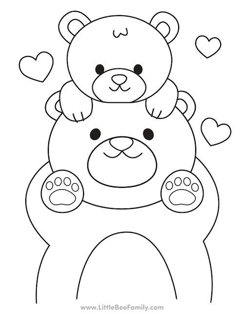 papa bear fathers day coloring page