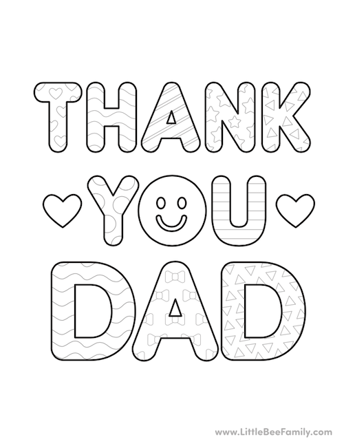 Thank You Dad Coloring Page