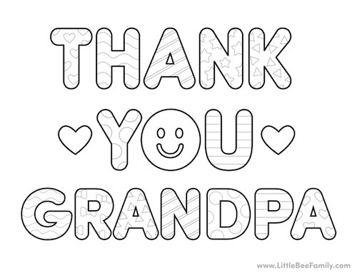 thank you grandpa coloring page