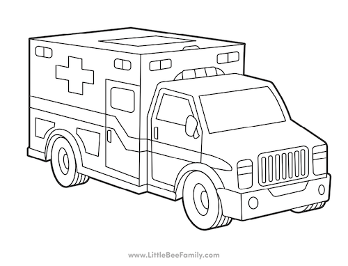 ambulance coloring page