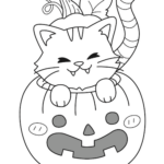 Halloween Cat Coloring Page