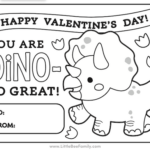 Dinosaur Valentine Coloring Page