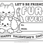 Dog Cat Valentine Coloring Page